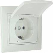 Мира Розетка бел.1 с/з с крышкой