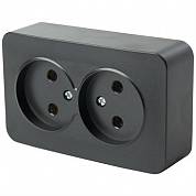 STEKKER София Розетка 2-я б/з о/у. черный IP20