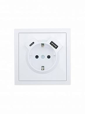Зима Розетка бел.1 с/з TC+USB механизм