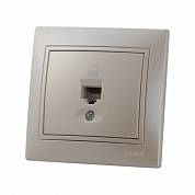 Мира Розетка жем.-бел. перламутр компьютерная