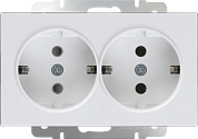 Розетка двойная с заземлением / WL01-SKG-02-IP20 белая
