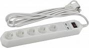 Эра USF-5es-1,5m-USB-W белый. сетевой фильтр